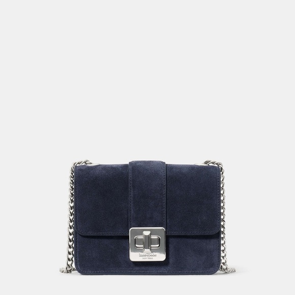 ♠️kate spade Phoebe Suede Turnlock Mini Flap Crossbody Blazer Blue NWT
